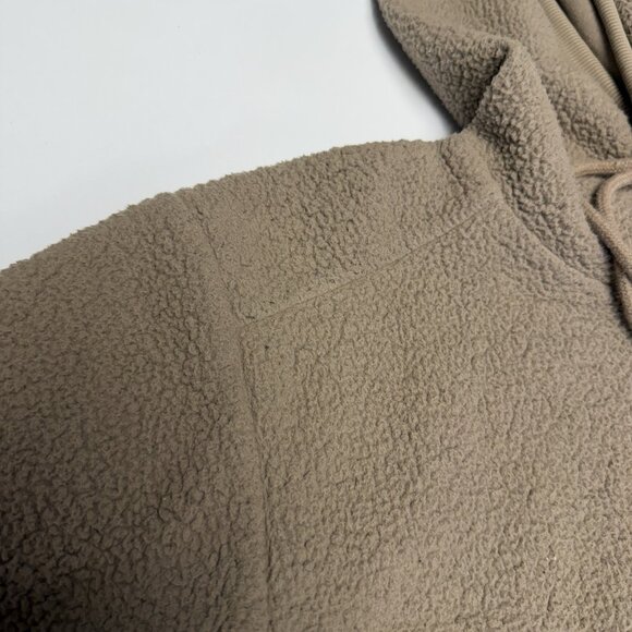 Alo Fleece Sweatshirt Jacket Medium 22.5x26.5 Brown Micro Sherpa Yoga - Picture 5 of 16